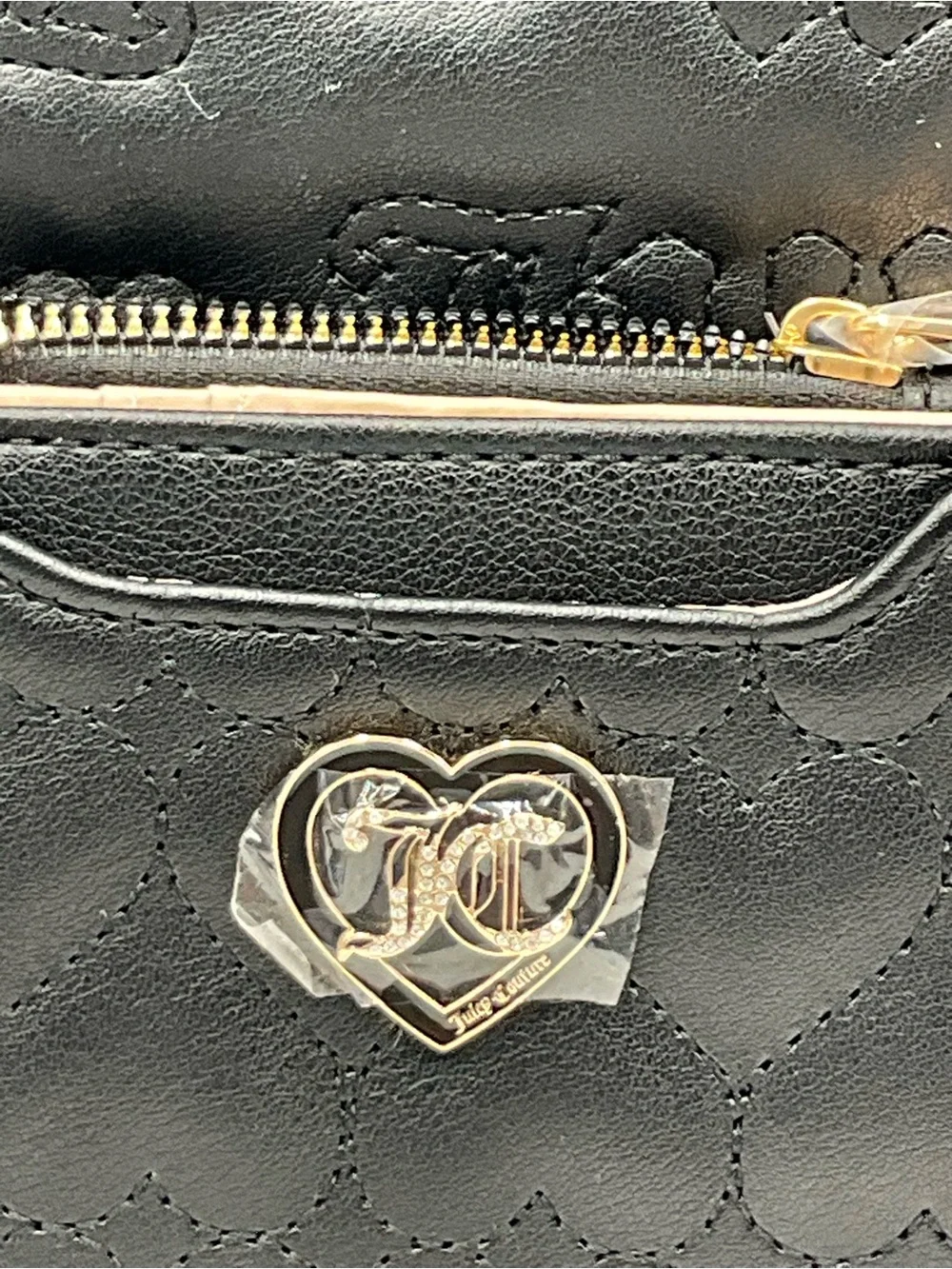 Juicy Couture Fame Satchel Black Embossed Matching Wallet & Cardholder NWT